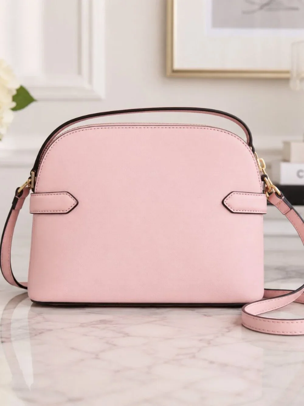 Kate Spade Soft Pink Saffiano Crossbody Bag Zip Top NWT